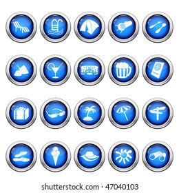 Travel set of different vector web icons