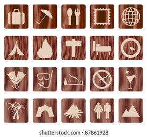 Travel set of different vector web icons