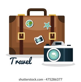 travel set equipment isolated icons vector illustration design