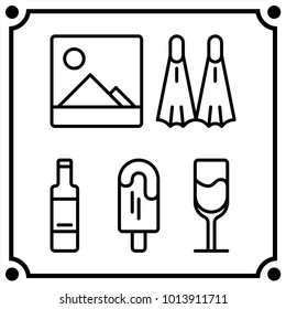 travel set icon vector