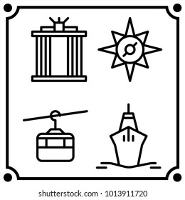 travel set icon vector