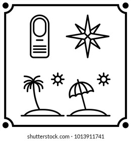 travel set icon vector