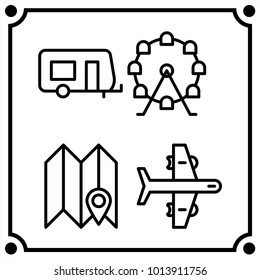 travel set icon vector