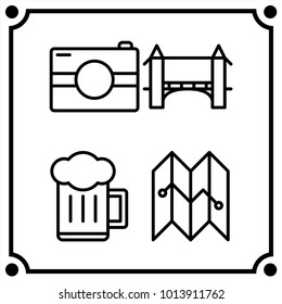 travel set icon vector