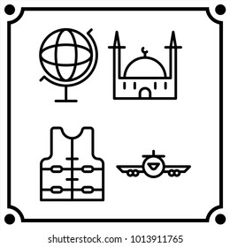 travel set icon vector
