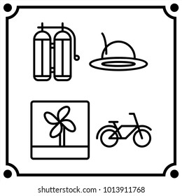 travel set icon vector