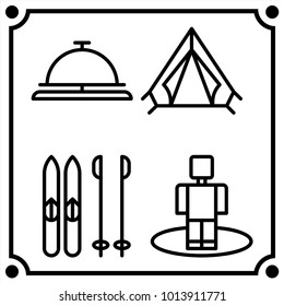 travel set icon vector