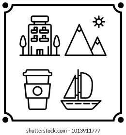 travel set icon vector