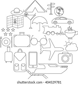 Travel set icons