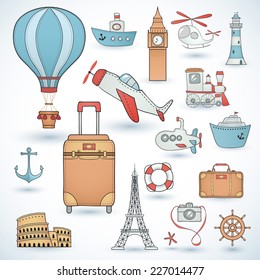 Travel set. Icons collection.