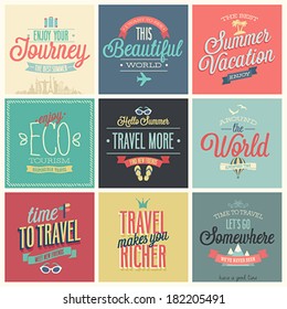 Travel set - labels and emblems.