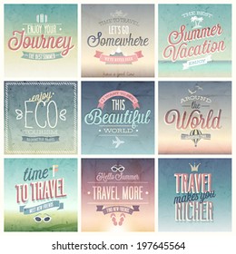 Travel set - labels and emblems.
