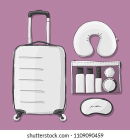 Travel set mockup, sketch for your design