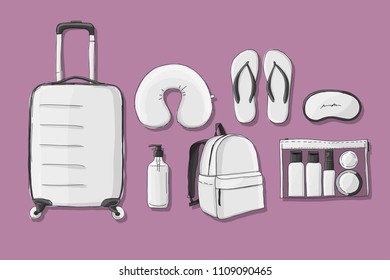Travel set mockup, sketch for your design