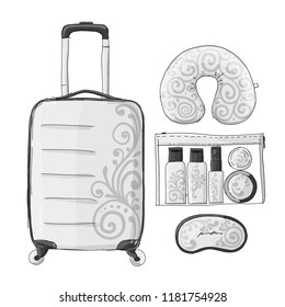 Travel set mockup, sketch for your design
