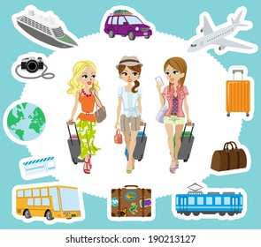 Travel set , Three Girls