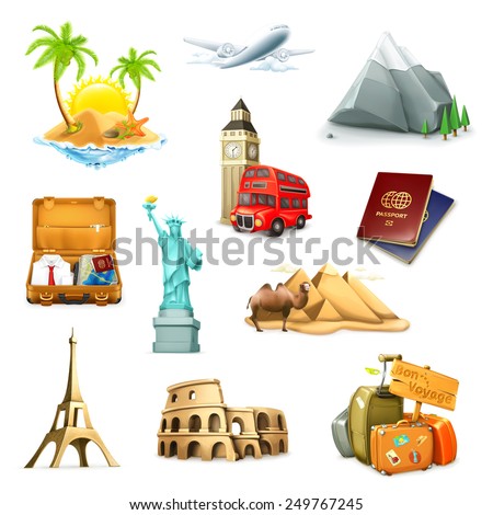 Travel, set of vector icons