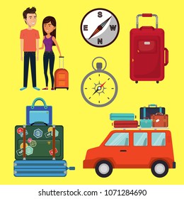 Travel set. Vector illustration