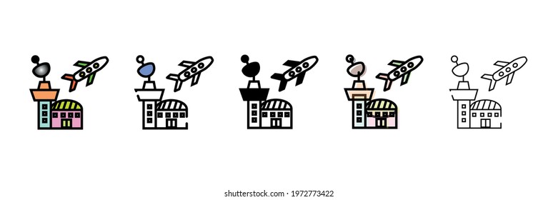 travel set vector type icon