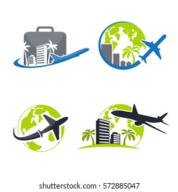 Travel sets of logo in vector