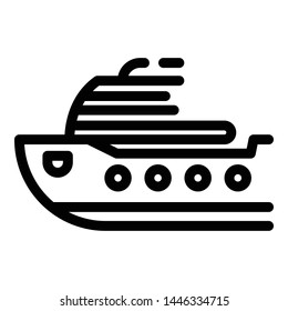 Travel ship icon. Outline travel ship vector icon for web design isolated on white background