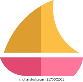 Barco de viajes, ilustración, vector sobre fondo blanco.