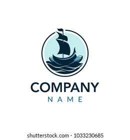 travel ship vector logo icon illustration
