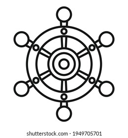 Travel ship wheel icon. Outline Travel ship wheel vector icon for web design isolated on white background