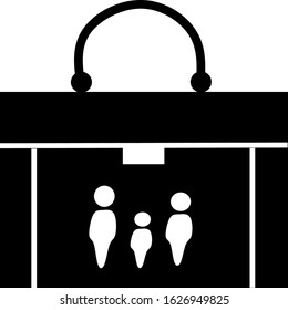 Travel and Shopping Bag Icon - Vector, Sign and Symbol for Design, Presentation, Website or Apps Elements.