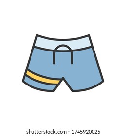 Travel shorts vector icon symbol traveling apparel isolated on white background