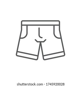 Travel shorts vector icon symbol traveling apparel isolated on white background