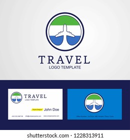 Travel Sierra Leone Creative Circle flag Logo and Business card design