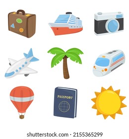 Travel Sign Emoji Icon Illustration. Adventure Vector Symbol Emoticon Design Clip Art Sign Comic Style. svg
