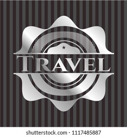 Travel silvery emblem or badge