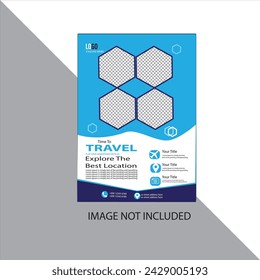 Travel singel side flyer design, vector 
and tamplate
