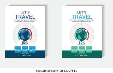 Travel social media banner post template design. Summer beach holiday and winter  online promotion poster. Traveling flyer. Holiday and tour advertising social media post template design.