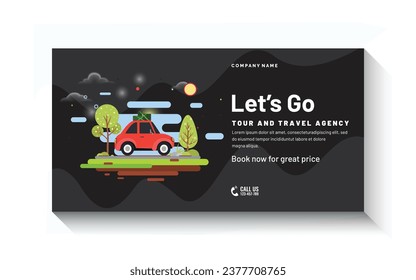 Travel Social Media Banner Vector Editable