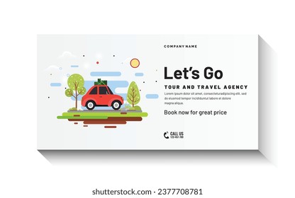 Travel Social Media Banner Vector Editable