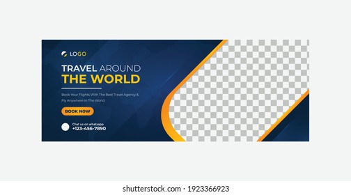 Travel social media Cover page banner template clean design. creative Cover for travel offer, web ads banner