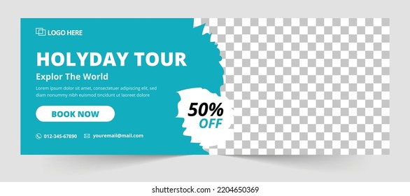Travel social media cover and web banner for tourist