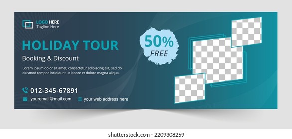 Travel social media cover and web banner for tourist