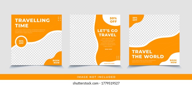 Travel social media post banner template.Editable modern Social Media banner Template,Promotional web banner for social media.