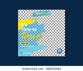 Travel Social Media Post Banner Template Or Tour Holiday Vacation Instagram Post