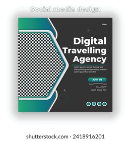Travel social media post and banner or abstract background travelling poster.