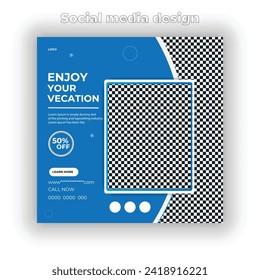 Travel social media post and banner or abstract background travelling poster.