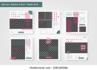 travel social media post design template