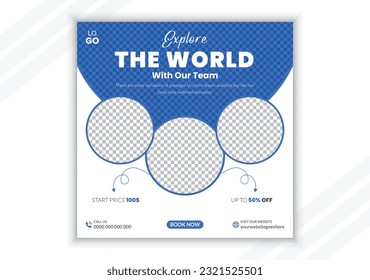 Travel social media post design