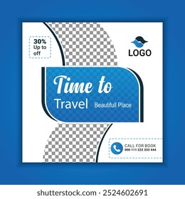 travel social media post design template