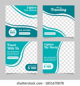 Travel social media post template suitable for promotion, marketing, banner, web, ads, advertising, and many more.