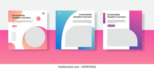 Travel social media post template banner. Vector illustration EPS 10